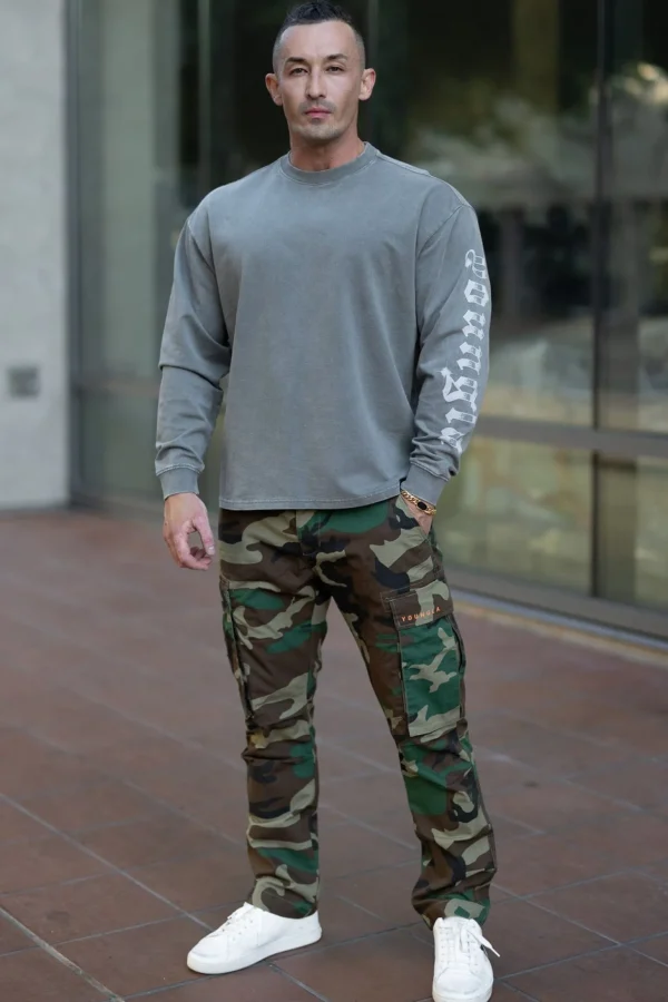 Youngla Pants & Jeans<602-Camo Tactical Cargos