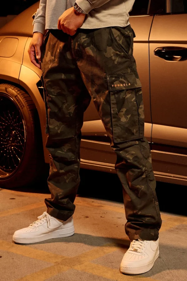 Youngla Pants & Jeans<602-Camo Tactical Cargos