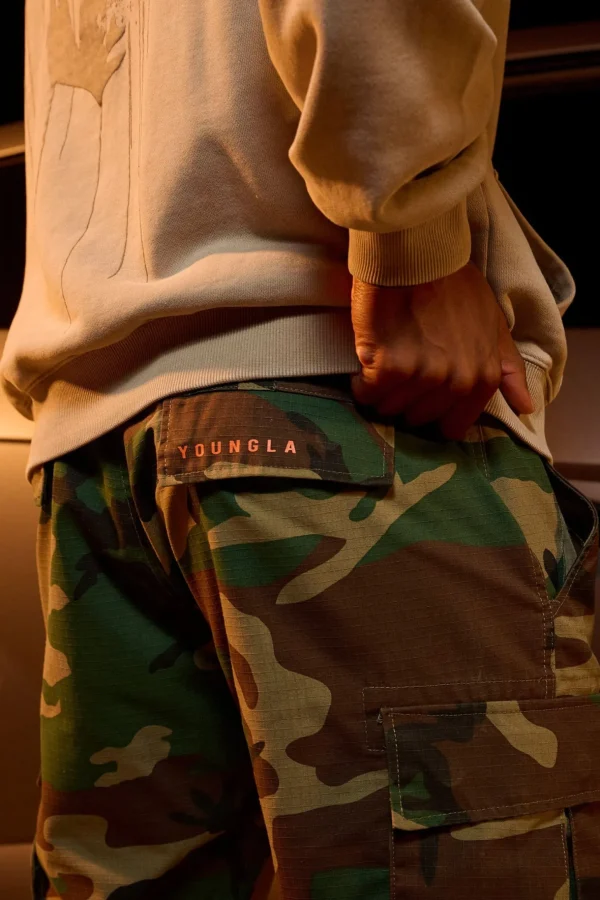 Youngla Pants & Jeans<602-Camo Tactical Cargos