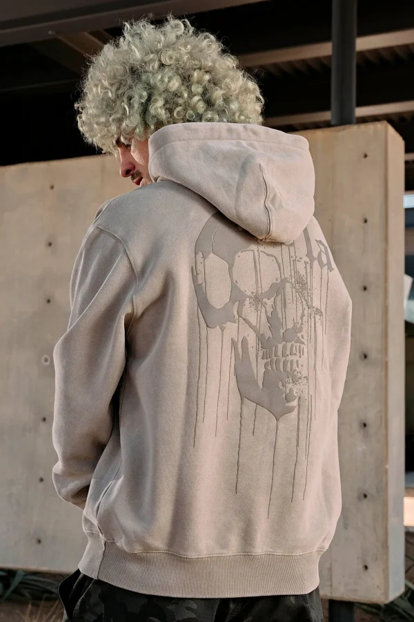Youngla Outerwear<551-Drippy Skull Hoodie