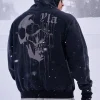 Youngla Outerwear<551-Drippy Skull Hoodie