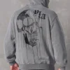 Youngla Outerwear<551-Drippy Skull Hoodie