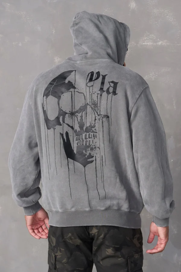 Youngla Outerwear<551-Drippy Skull Hoodie