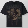 Youngla Shirts<4116-Floral Skull Tees