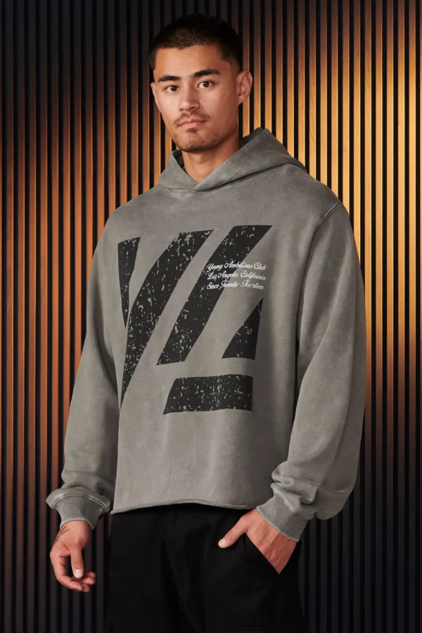 Youngla Outerwear<568-Icon Washed Hoodies