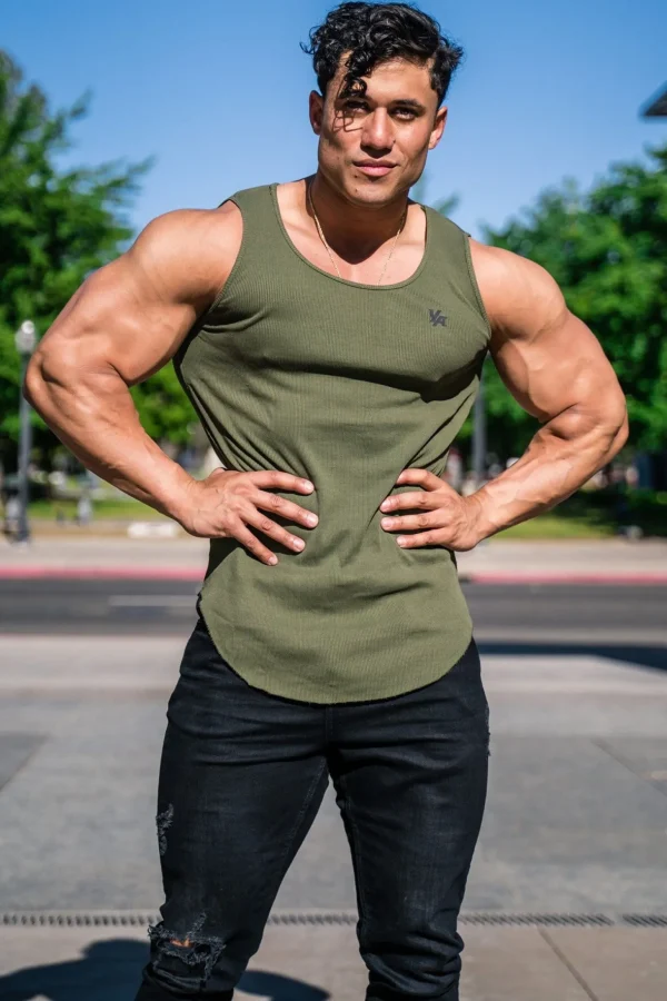 Youngla Tanks<314 Scoop Bottom Ribbed Tank