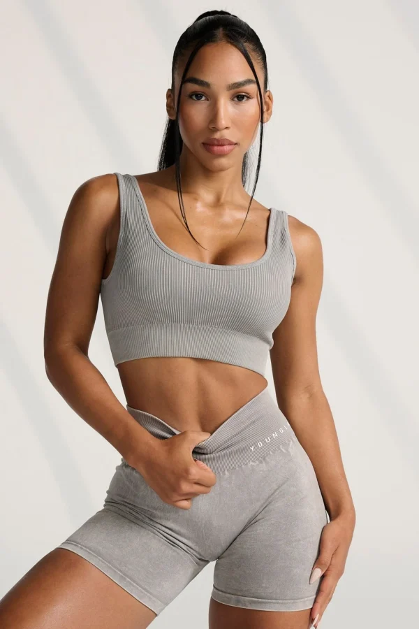 Youngla Bras<W315 Carbon Ribbed Sports Bra