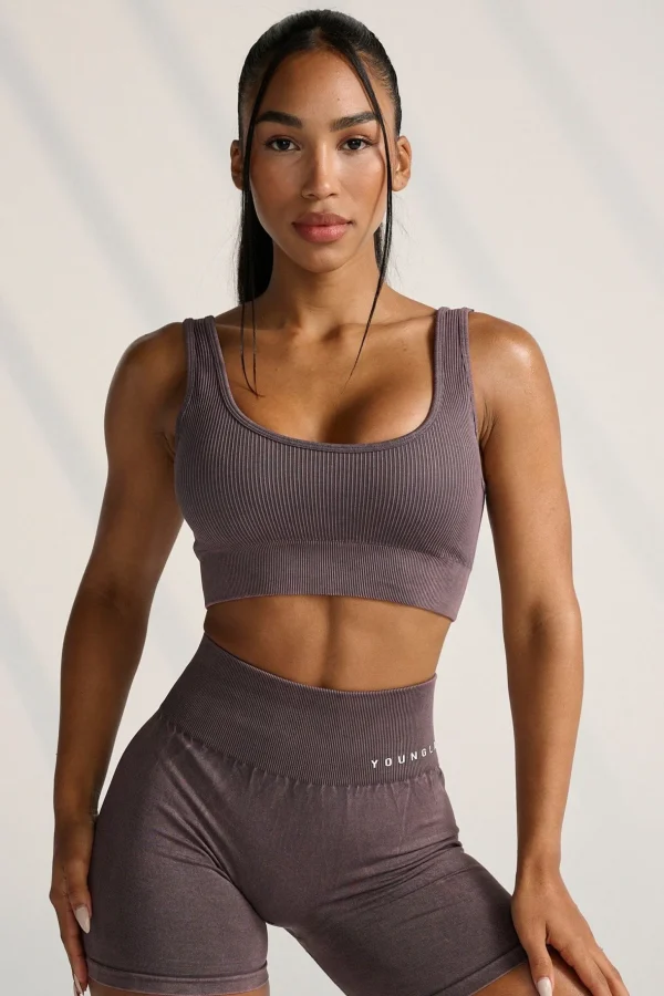 Youngla Bras<W315 Carbon Ribbed Sports Bra