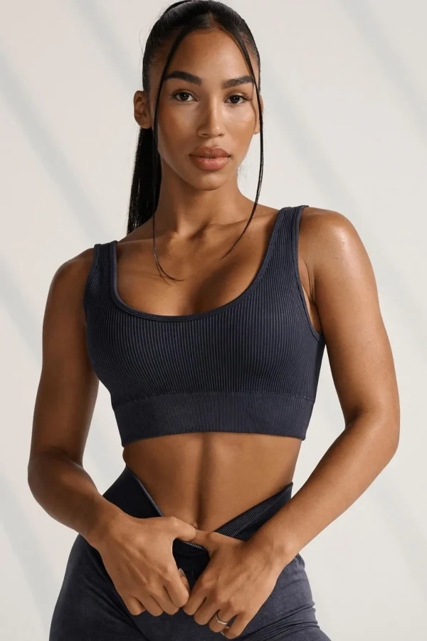 Youngla Bras<W315 Carbon Ribbed Sports Bra