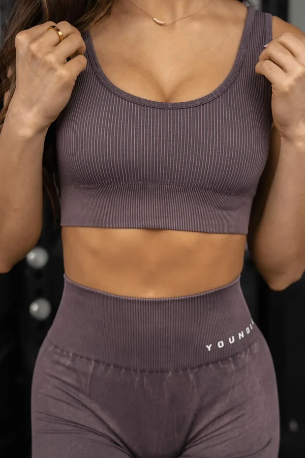 Youngla Bras<W315 Carbon Ribbed Sports Bra