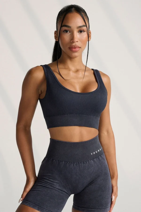 Youngla Bras<W315 Carbon Ribbed Sports Bra