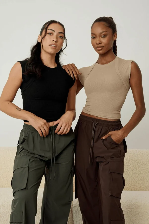 Youngla Tops<W414 Luxe Ribbed Tee