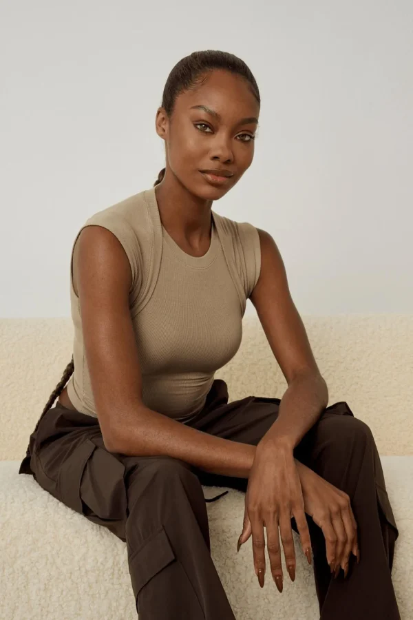 Youngla Tops<W414 Luxe Ribbed Tee