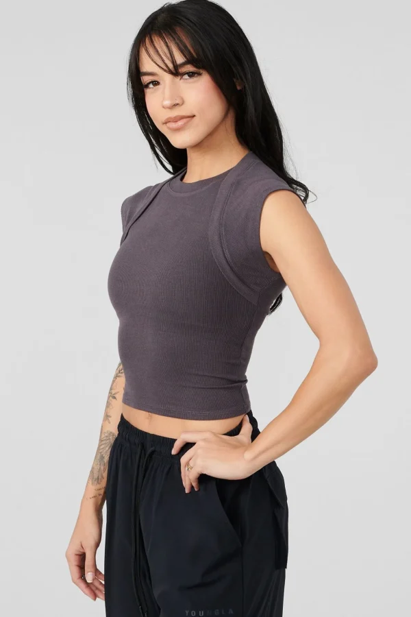 Youngla Tops<W414 Luxe Ribbed Tee