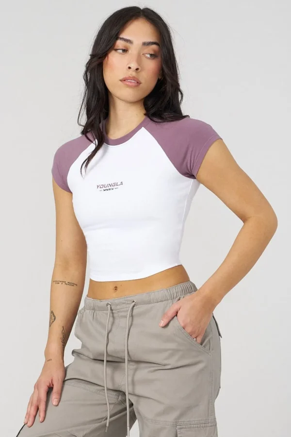 Youngla Tops<W441 Raglan Baby Tee