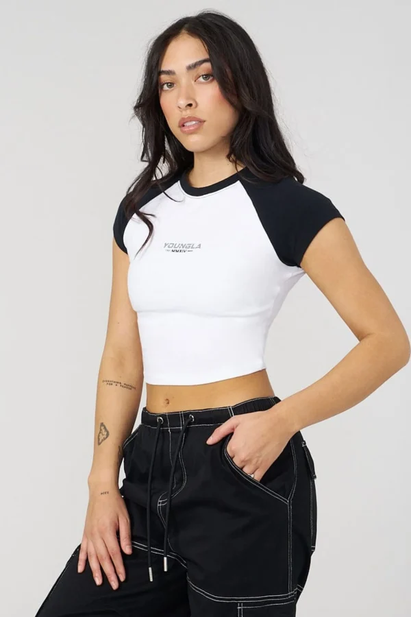 Youngla Tops<W441 Raglan Baby Tee