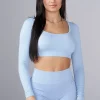 Youngla Tops<W449 Ribbed Seamless Longsleeve Crop