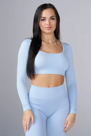 Youngla Tops<W449 Ribbed Seamless Longsleeve Crop