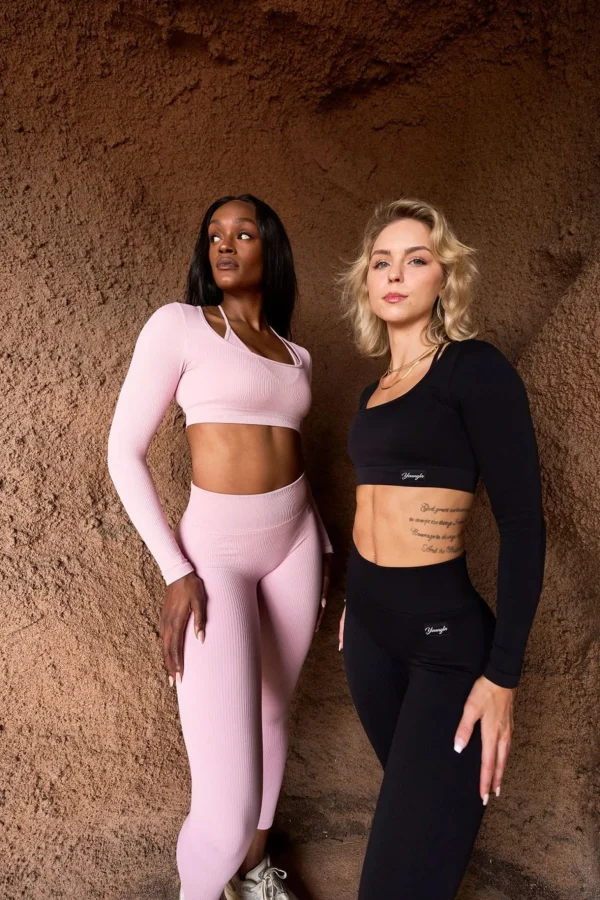 Youngla Tops<W449 Ribbed Seamless Longsleeve Crop
