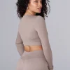 Youngla Tops<W449 Ribbed Seamless Longsleeve Crop