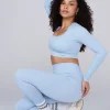 Youngla Tops<W449 Ribbed Seamless Longsleeve Crop