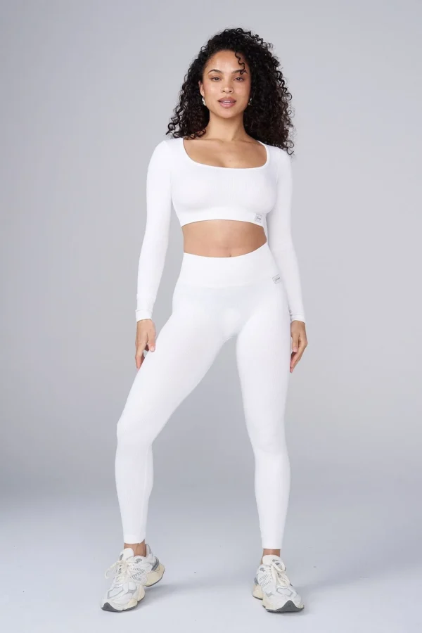 Youngla Tops<W449 Ribbed Seamless Longsleeve Crop