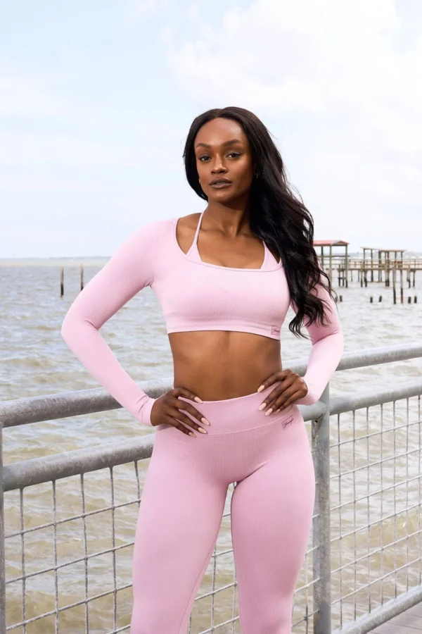 Youngla Tops<W449 Ribbed Seamless Longsleeve Crop