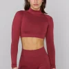 Youngla Tops<W445 Seamless Curve Longsleeve Crop