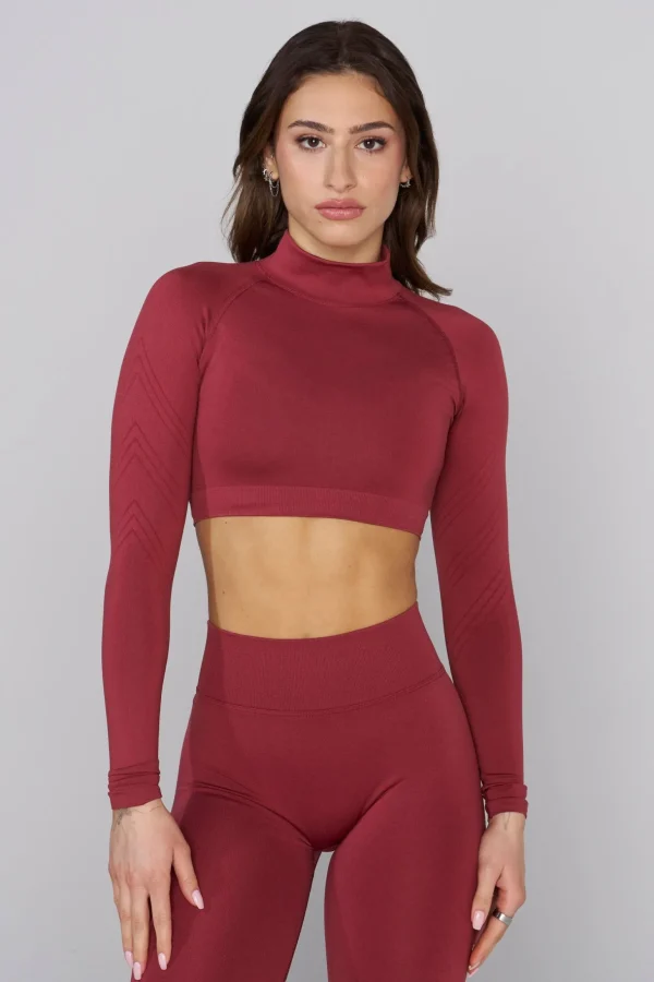 Youngla Tops<W445 Seamless Curve Longsleeve Crop