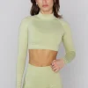 Youngla Tops<W445 Seamless Curve Longsleeve Crop