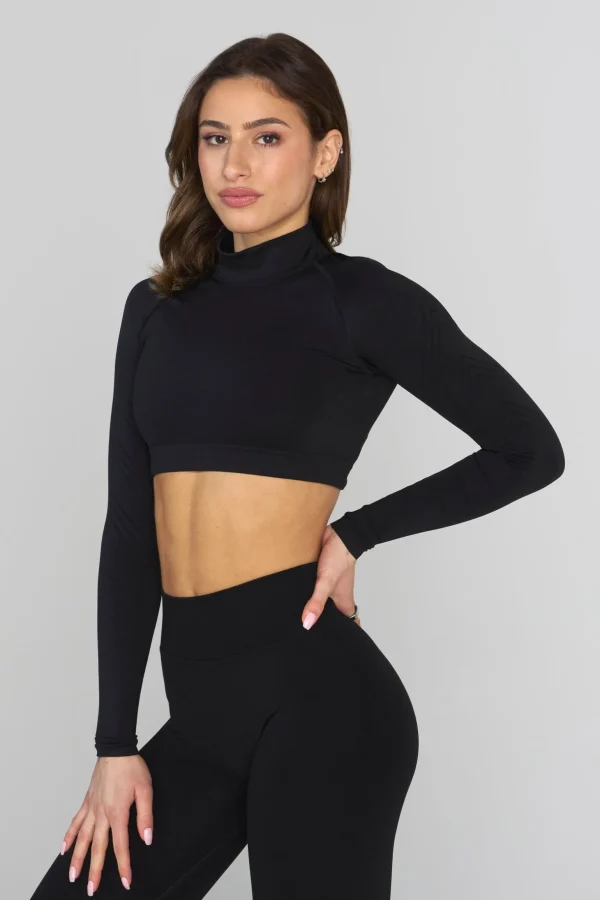 Youngla Tops<W445 Seamless Curve Longsleeve Crop