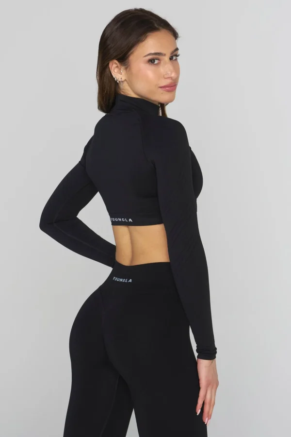 Youngla Tops<W445 Seamless Curve Longsleeve Crop