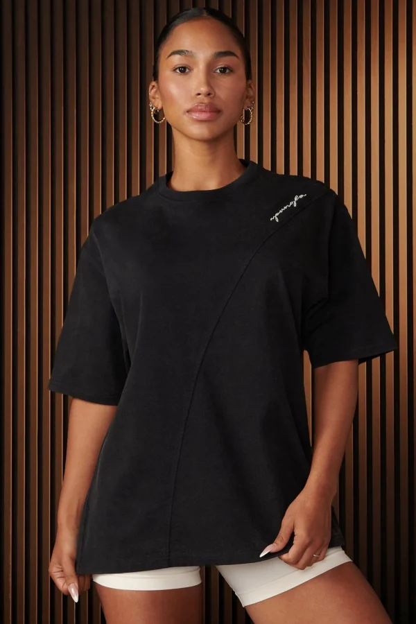 Youngla Tops<W431-Curve Oversize Tee