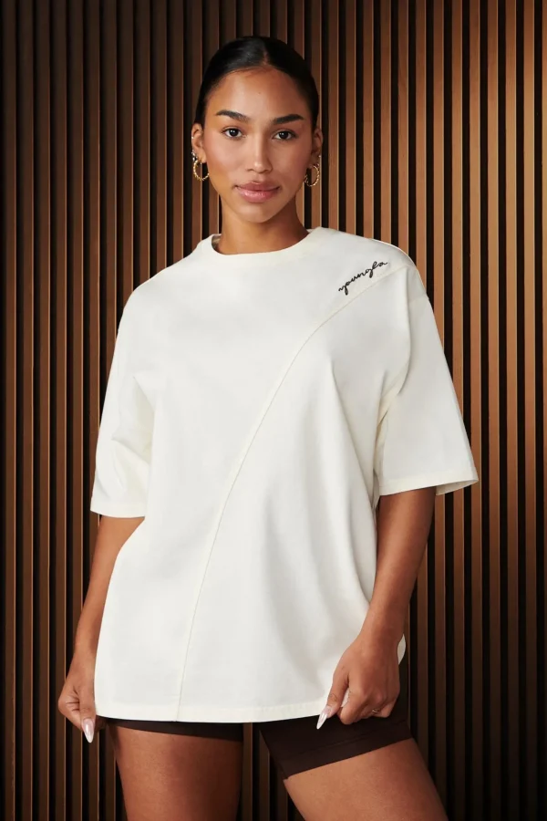 Youngla Tops<W431-Curve Oversize Tee