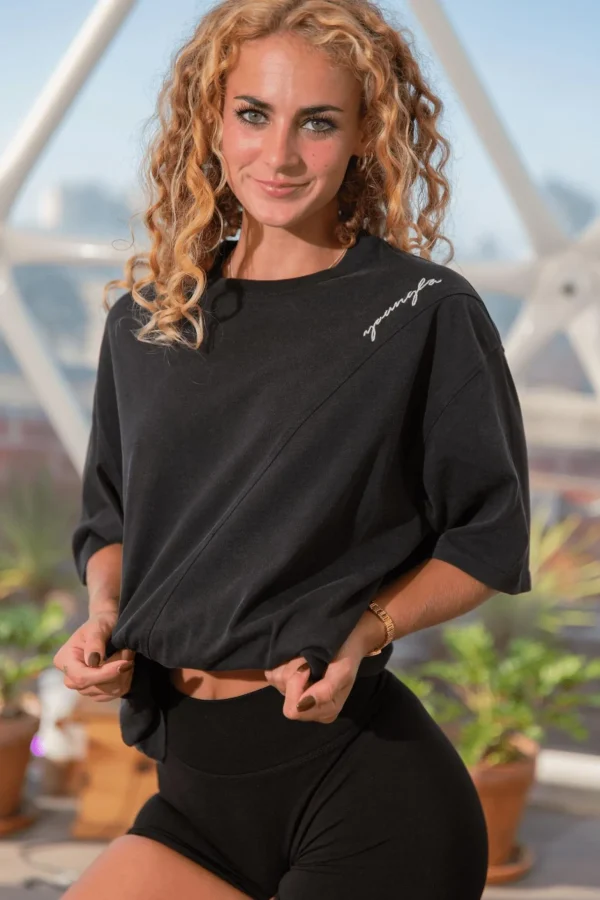 Youngla Tops<W431-Curve Oversize Tee
