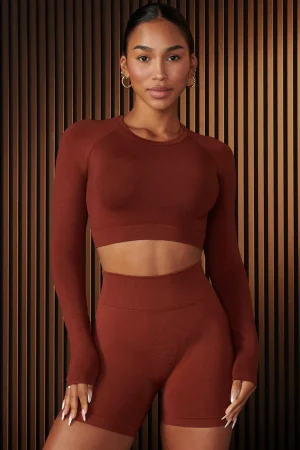 Youngla Tops<W430-Curve Seamless Long Sleeve