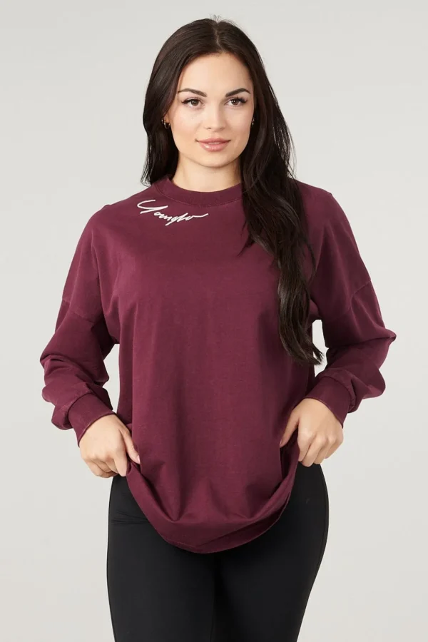 Youngla Tops<W432-Emblem Long Sleeve Tee