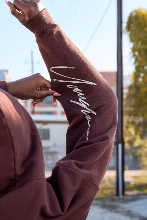 Youngla Outerwear<W519-Emblem Zip Up Hoodie