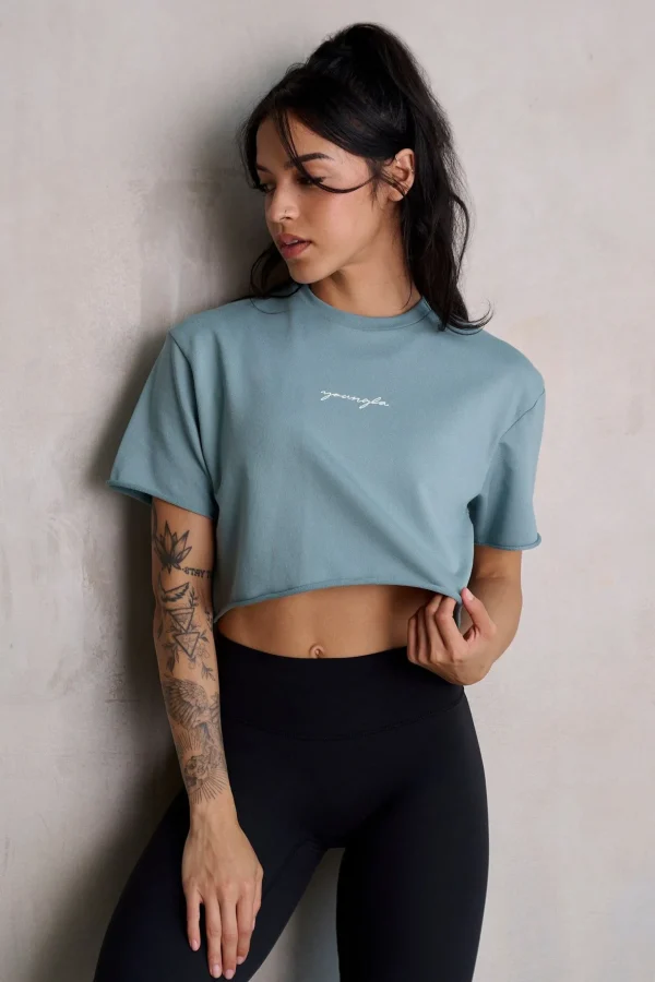 Youngla Tops<W426-Not So Basic Cropped Tee