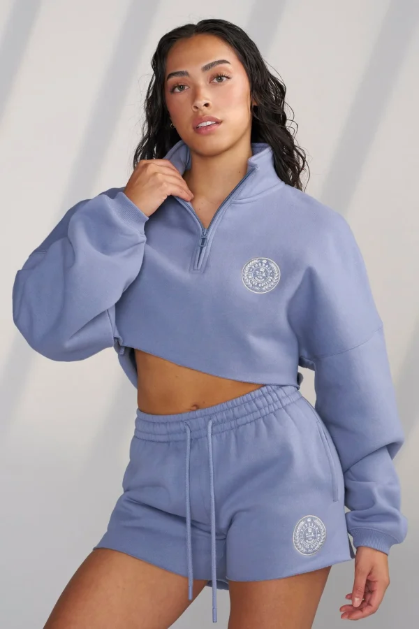 wteddy_crop_quarter_zip_5.webp Youngla Outerwear<W525-Teddy Crop Quarter Zip