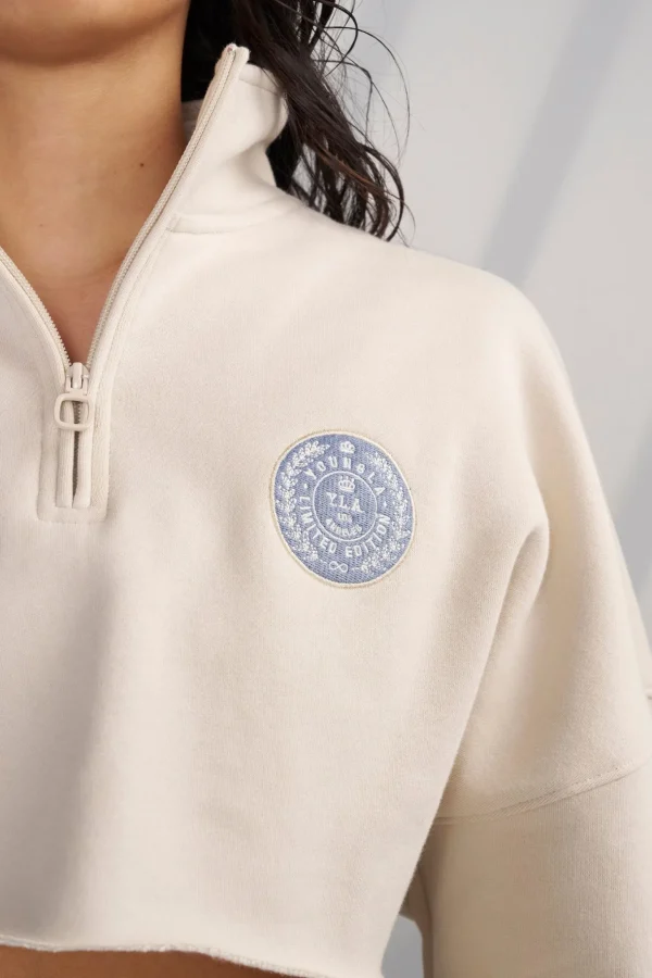 wteddy_crop_quarter_zip_9.webp Youngla Outerwear<W525-Teddy Crop Quarter Zip